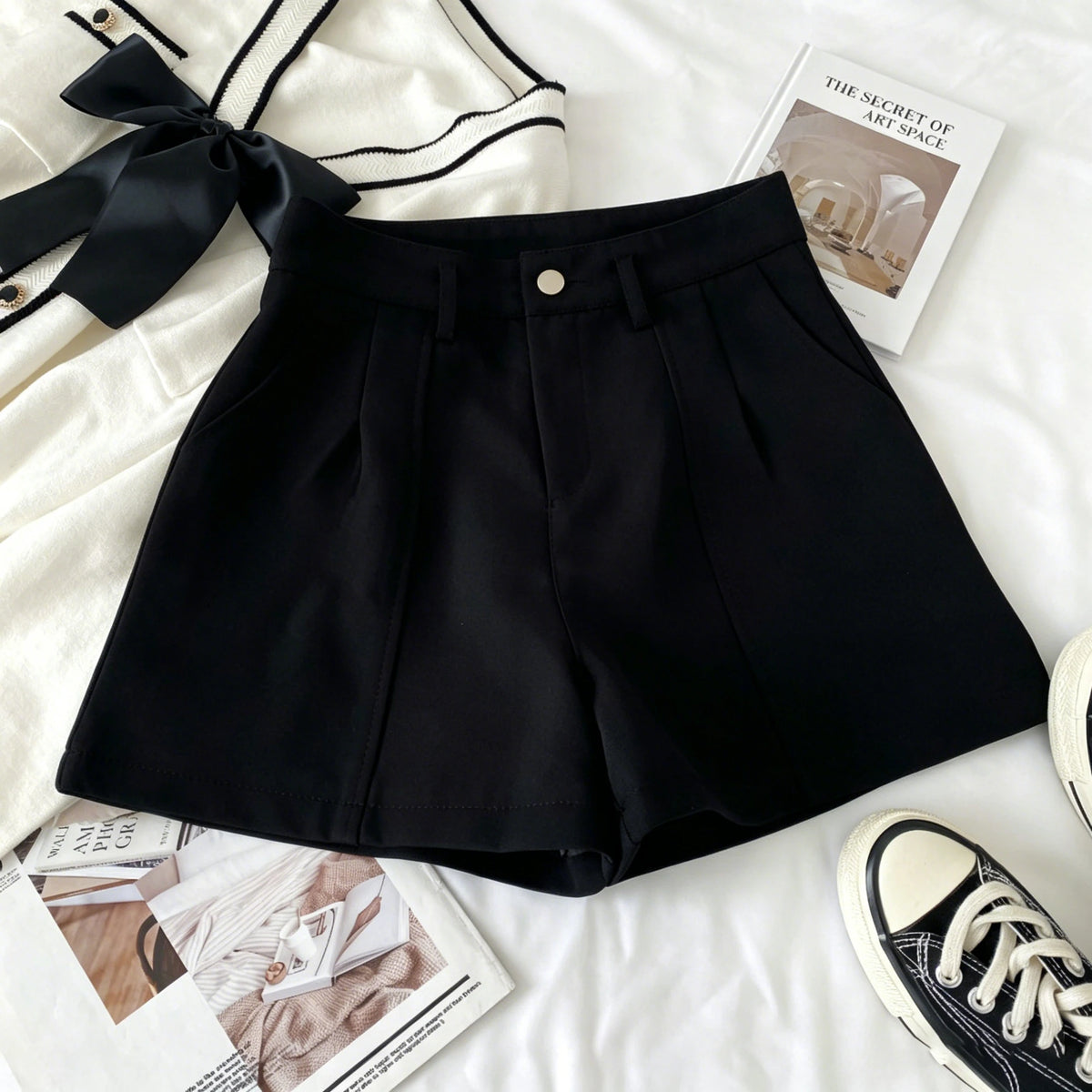 Shorts de Cintura Alta para Mujer – Estilo Casual Vintage