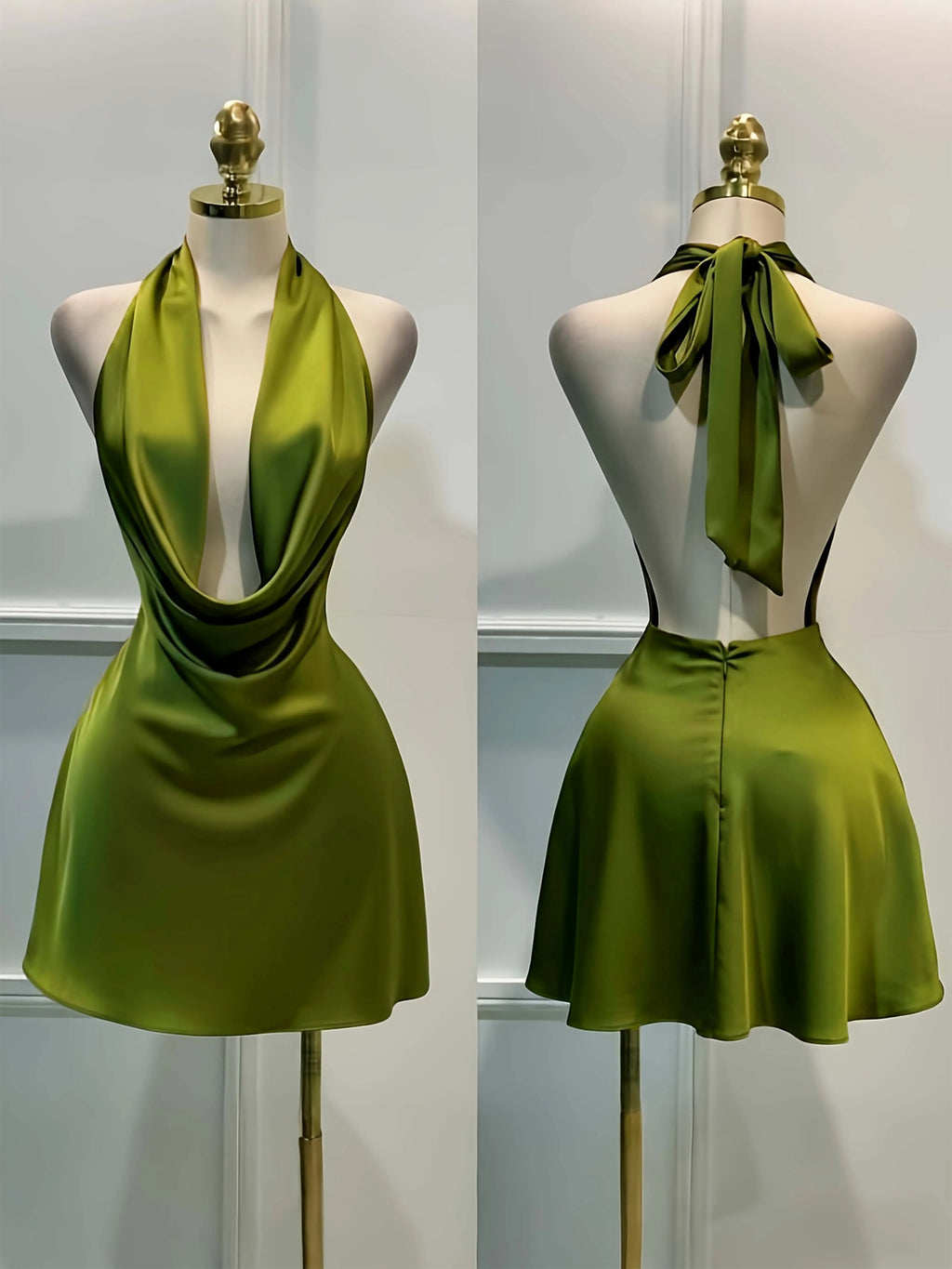 Vestido de Satén Elegante para Mujer - Escote Halter