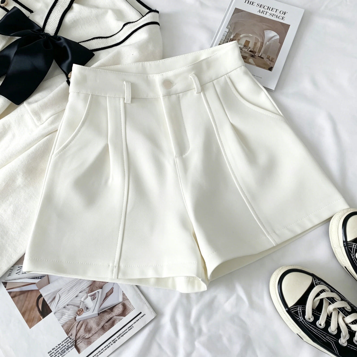 Shorts de Cintura Alta para Mujer – Estilo Casual Vintage
