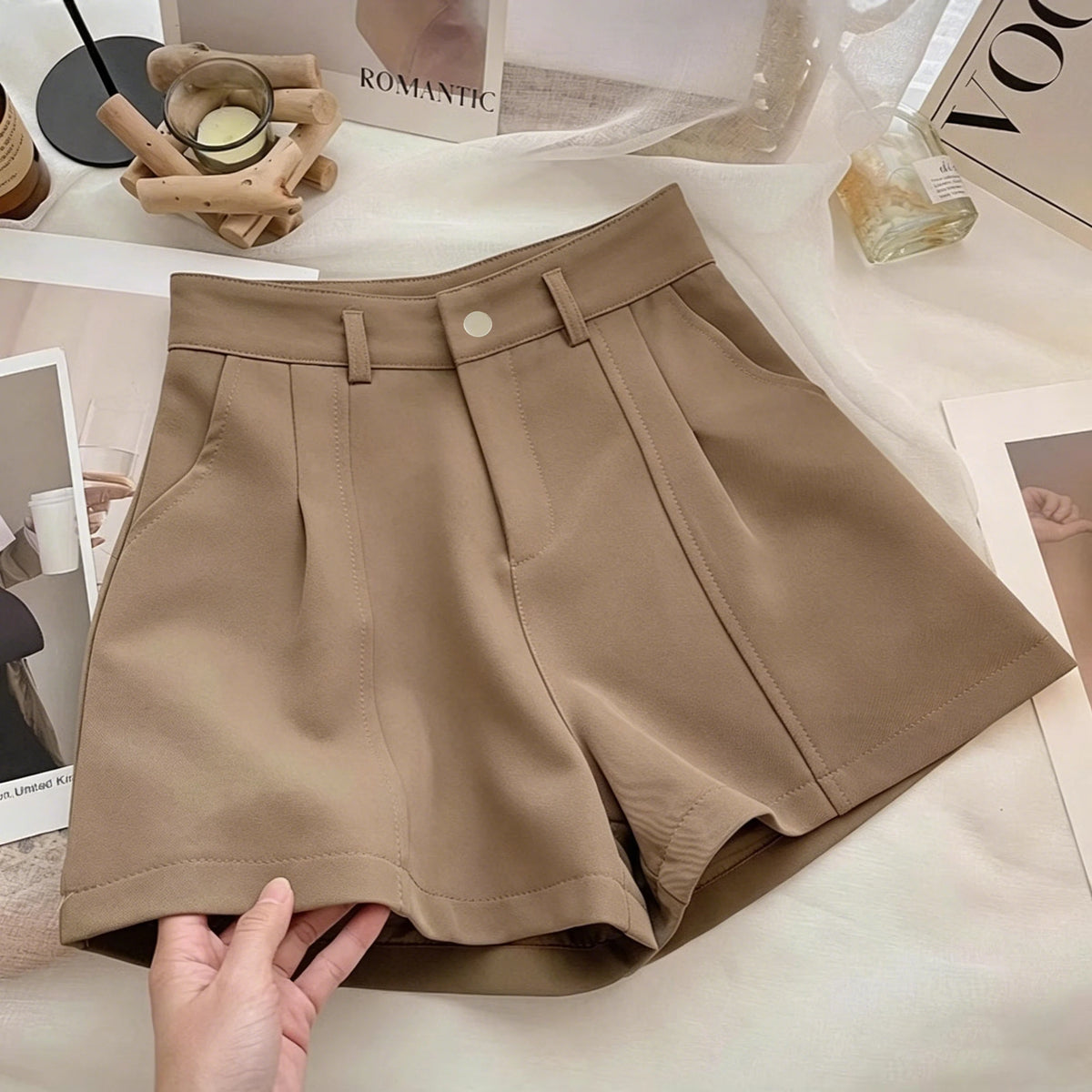 Shorts de Cintura Alta para Mujer – Estilo Casual Vintage