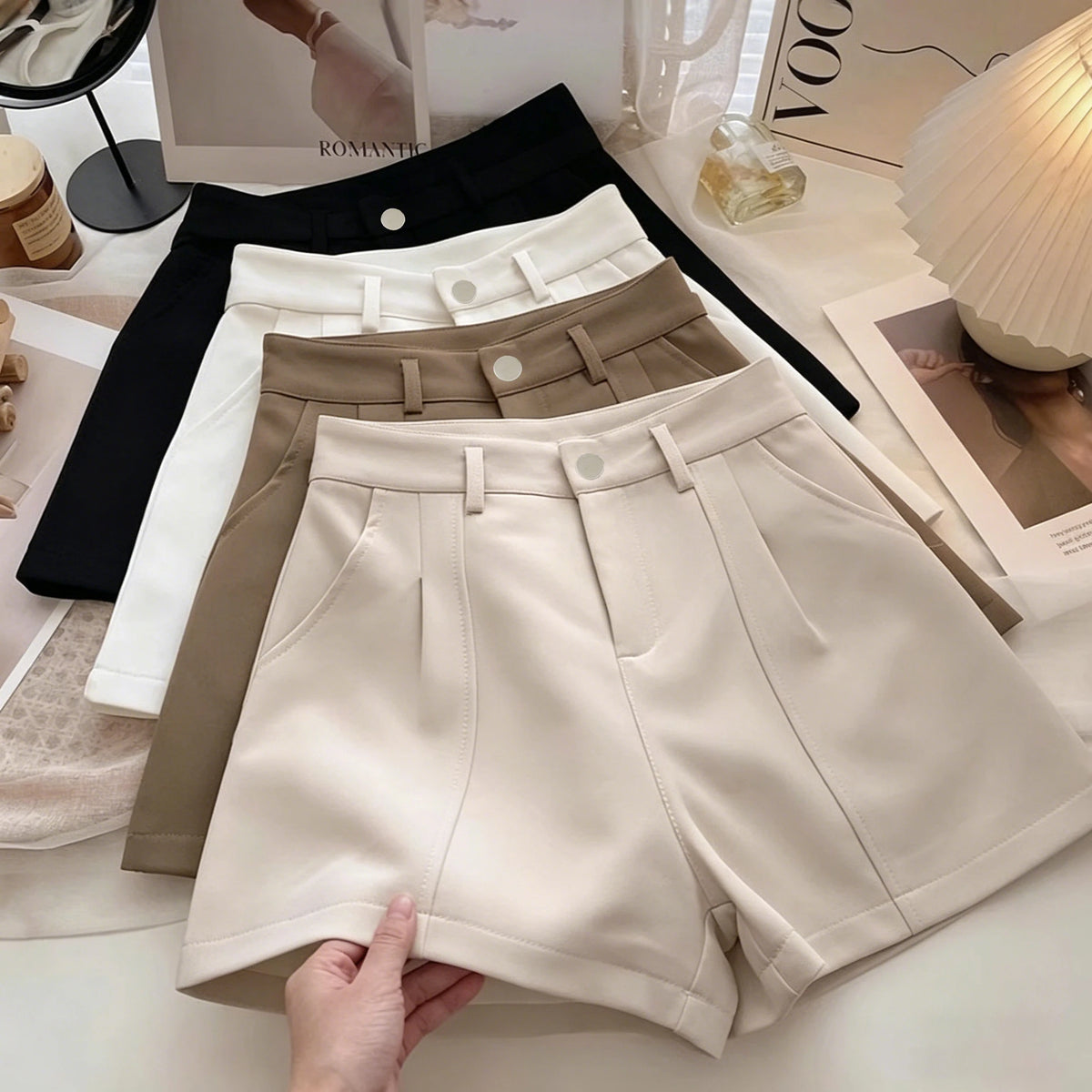 Shorts de Cintura Alta para Mujer – Estilo Casual Vintage