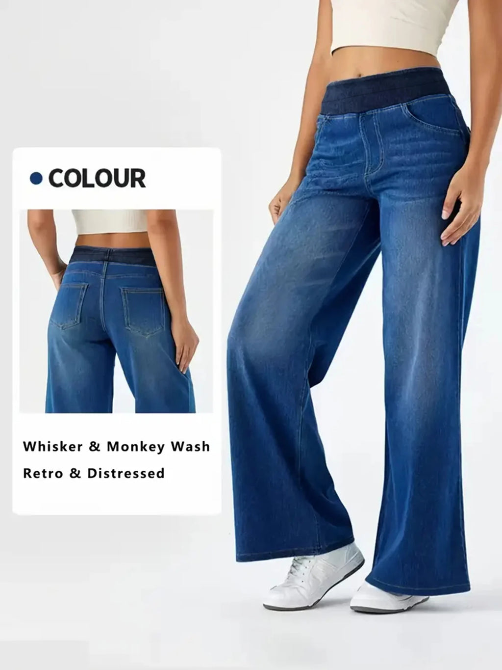 Jeans de Cintura Alta para Mujer – Corte Recto y Holgado