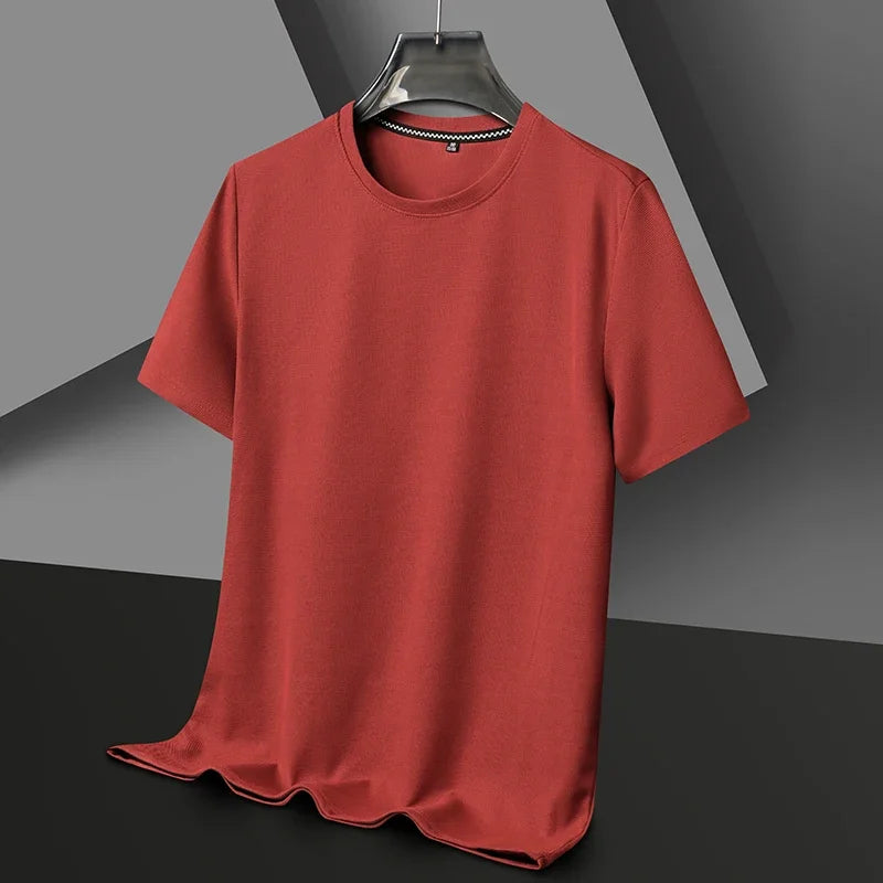 Camiseta Waffle para Hombre Manga Corta Casual de Verano