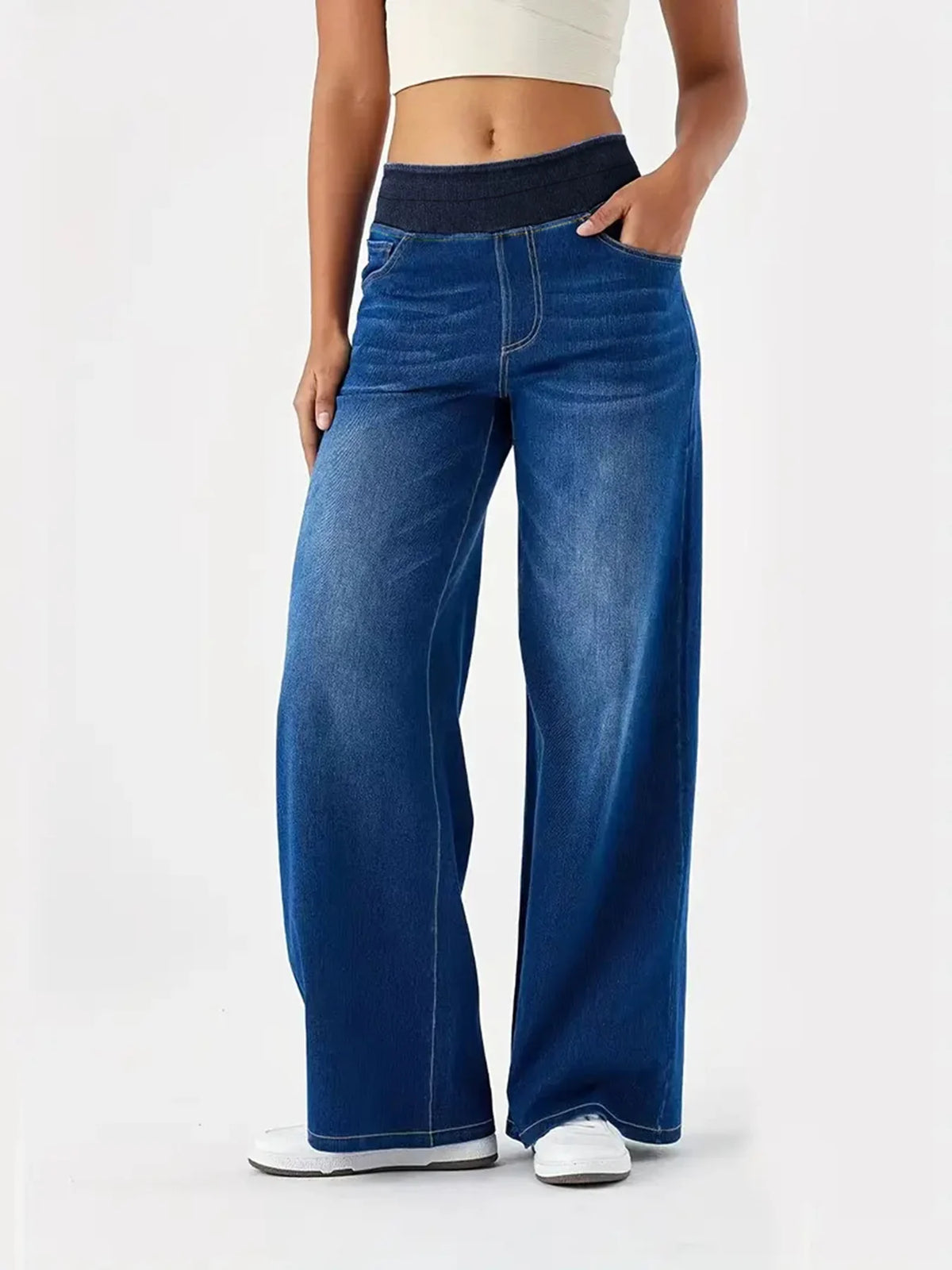 Jeans de Cintura Alta para Mujer – Corte Recto y Holgado