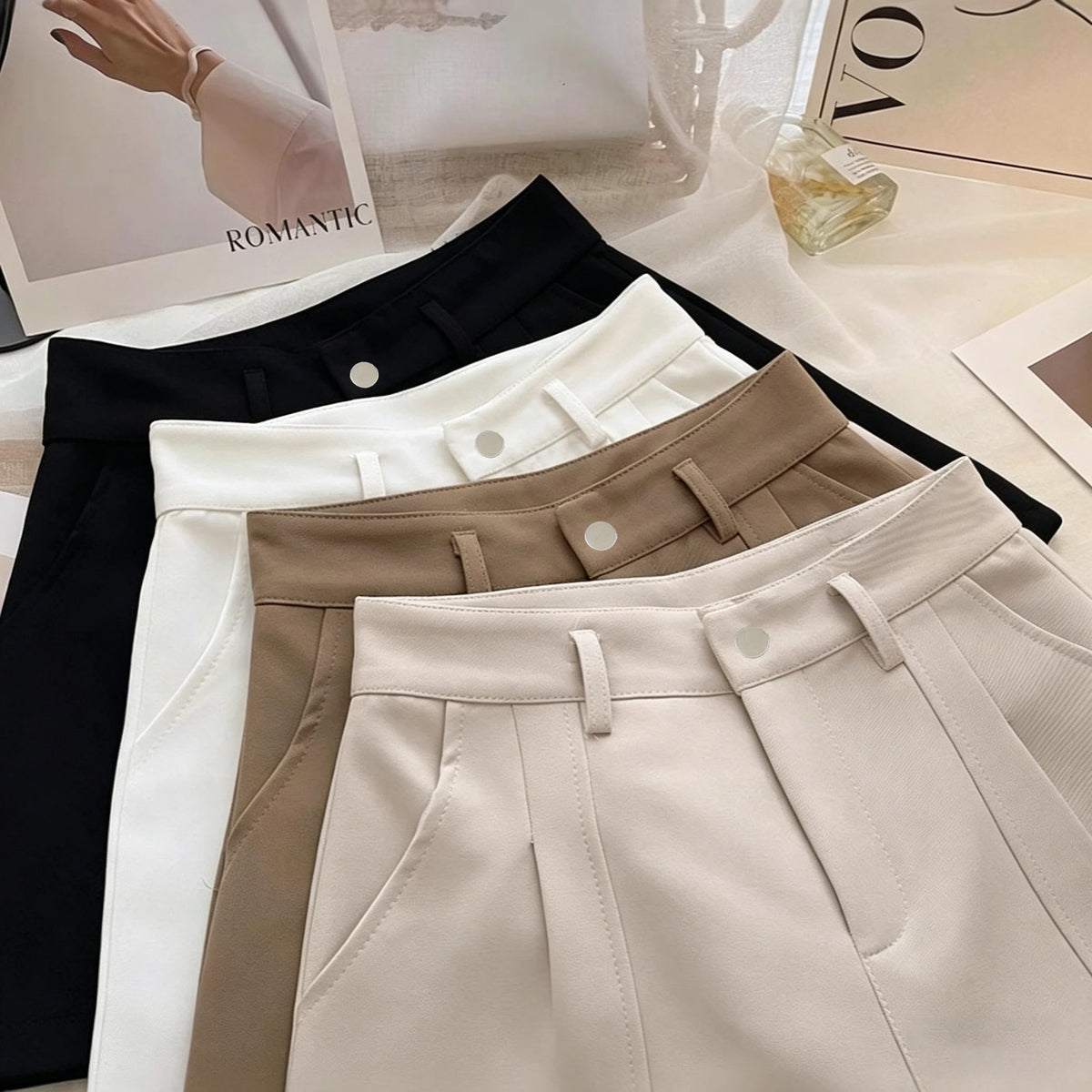 Shorts de Cintura Alta para Mujer – Estilo Casual Vintage